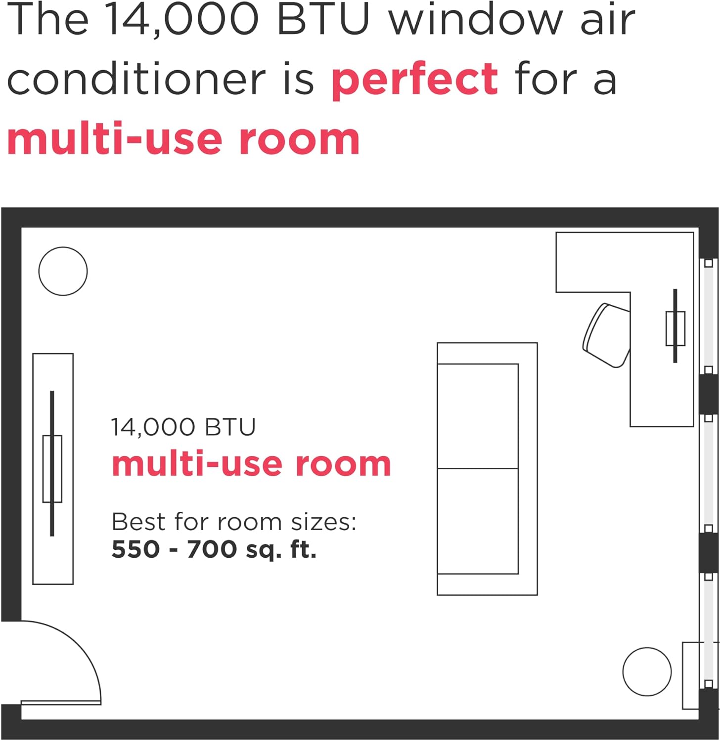 Frigidaire 14,000 BTU Smart Inverter Window Air Conditioner with Wi-Fi and Energy Star Certification, Cools Up to 700 Sq. Ft., Ultra Quiet Operation, White