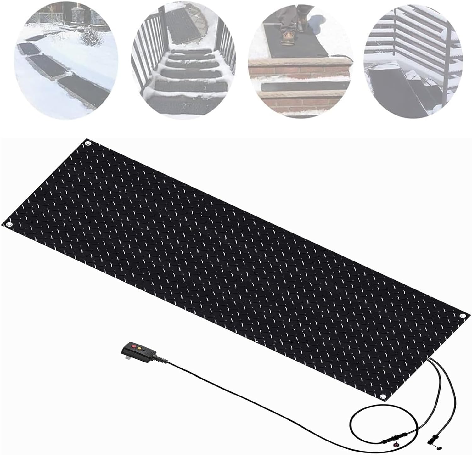 Outdoor Heated Snow Melting Mat, Snow Melting Mat Sidewalk, 1/2/3/4/5 Pieces Snow Melting Mat, Suitable for Sidewalk Stairs Outdoor Steps, Anti-Slip Driveway Sidewalk Heated Outdoor Mat(1 Pcs,30x90cm/