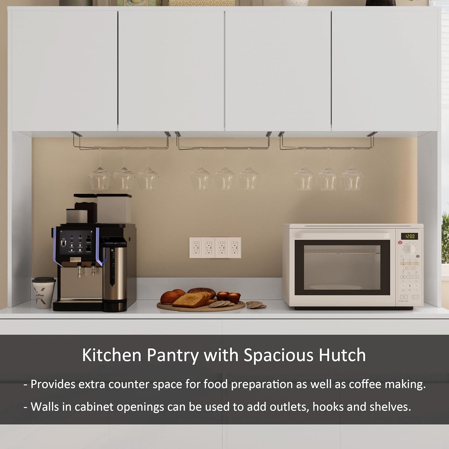 Kitchen Hutch Storage Cabinet, 63