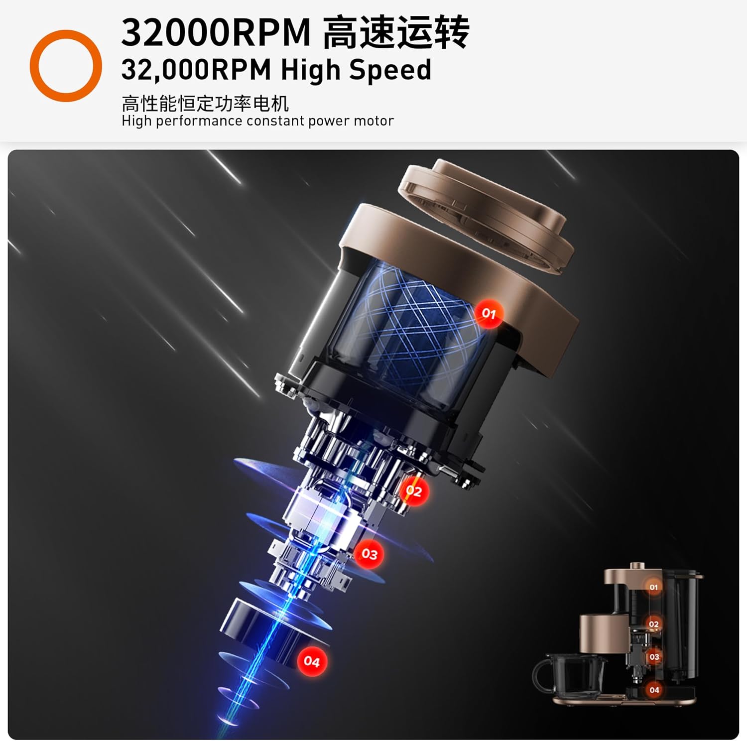 Joyoung Y1 Intelligent Soymilk Machine Fully Automatic Food Blender Multifunction Self-Cleaning Soybean Milk Maker Y1-US03 (Brown)