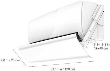 Air Conditioning Baffle, Air Conditioner Deflector of Adjustable Bracket, Air Vent Extender for Wall-Mounted AC, Prevent Direct Wind