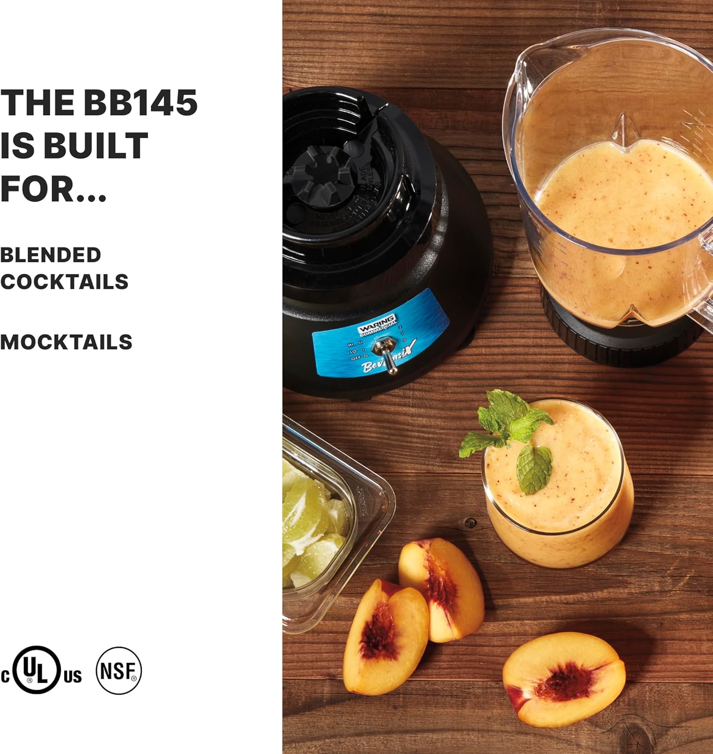 Waring Commercial 1/2 HP Bar Blender, 2-Speed with 48 oz. Copolyester Container