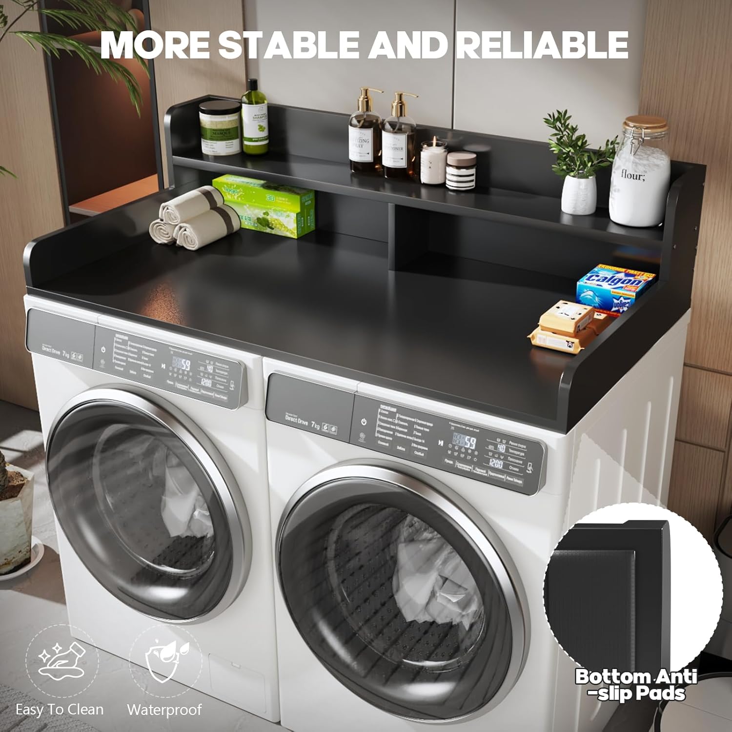 2-Tier Washer and Dryer Countertop with 2.75