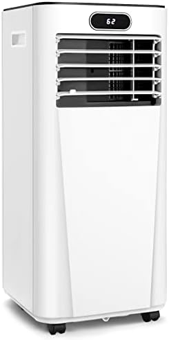 LDAILY 10000 BTU Portable Air Conditioner, 3-in-1 Air Cooler w/Fan & Dehumidifier Mode, Quiet AC Unit w/ 2 Fan Speeds & 24H Timer, 230 Sq. Ft Coverage, Remote Control (10000 BTU, White)