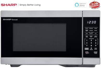 SHARP Countertop Microwave Oven Compatible with Alexa Orville Redenbacher's Certified with Removable 12.4