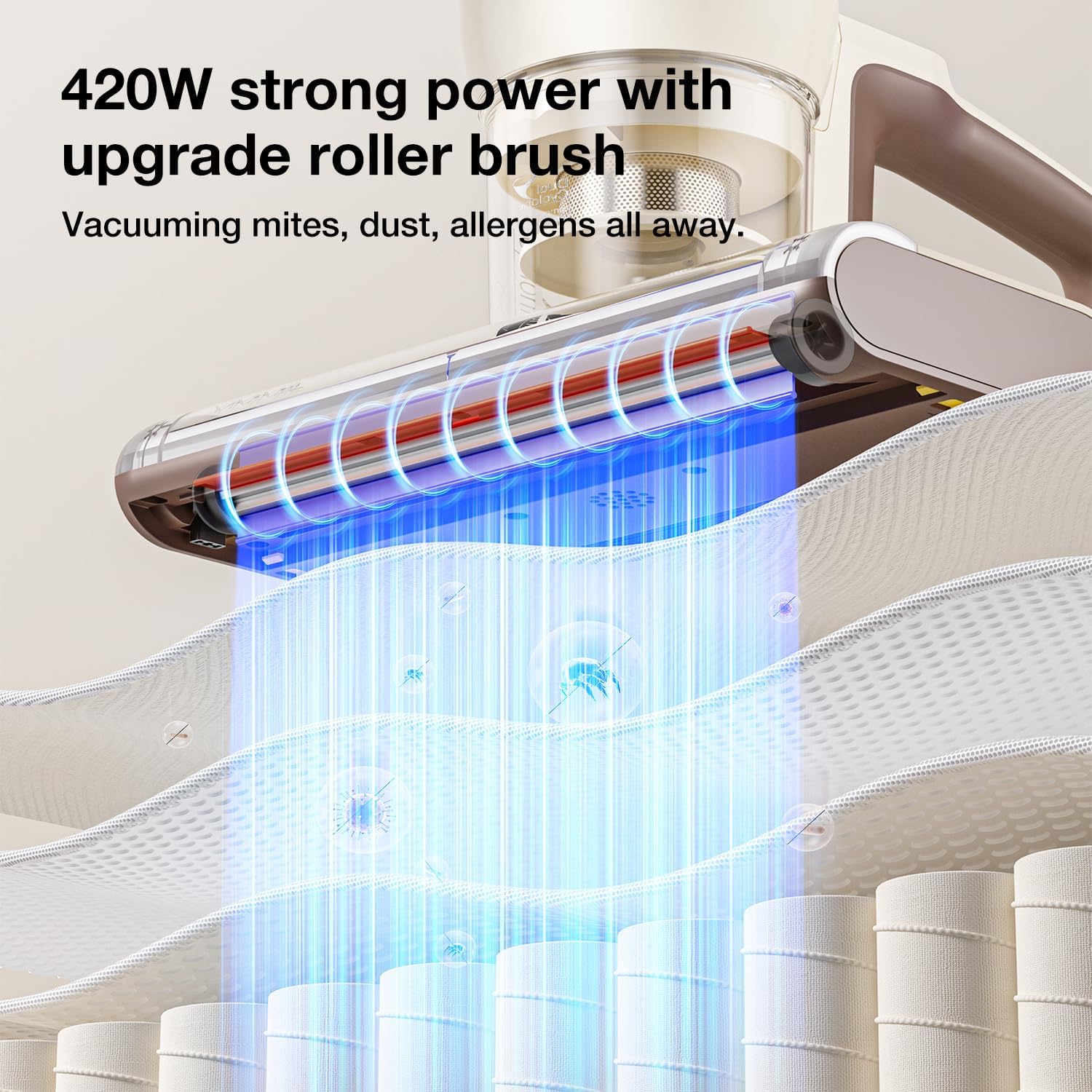 Jimmy WB63 Mattress Vacuum Cleaner UV Sanitizing | Bed Vacuum Cleaner for Dust Mites, Corded with UV-C Light, Strong Suction, Dual Cyclone Filtration for Deep Mattress Cleaning & Upholstery