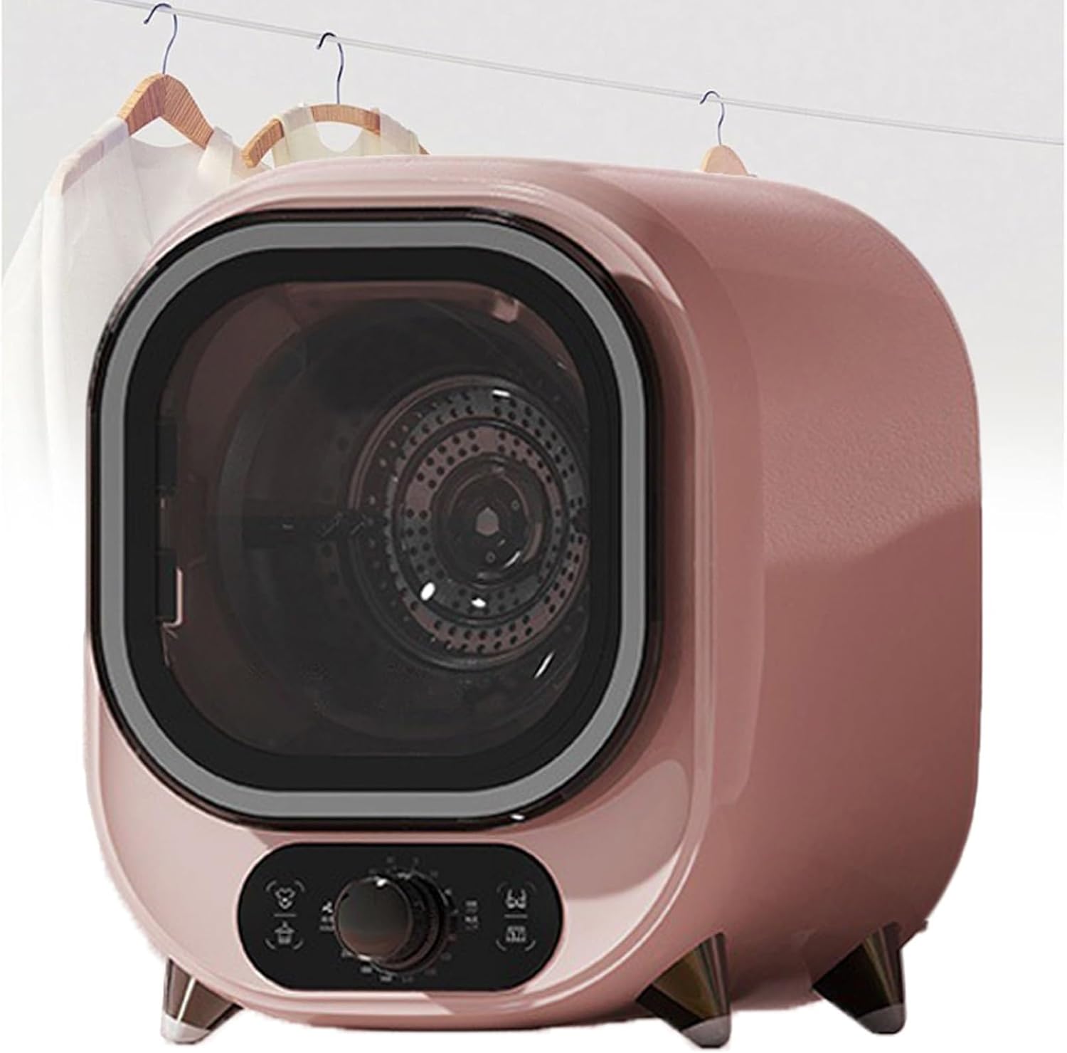 Small Condenser Tumble Vented Dryer with Stainless Steel Tub,Electric Portable Clothes Tumble Condenser Dryer, 0.8kg Load Capacity for Counter Top or Wall Mounted Use for Small Spaces(C)