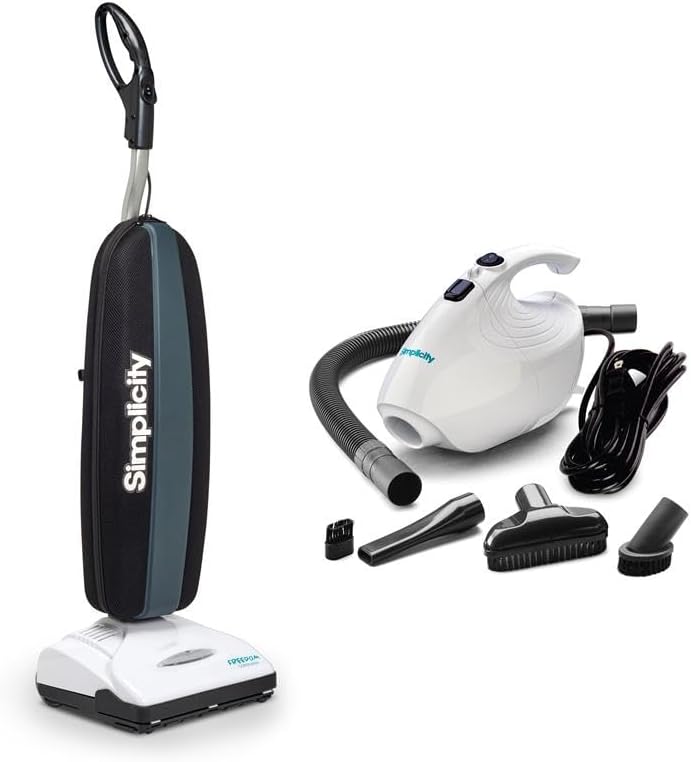 Simplicity Vacuums Cleaning Bundle – Freedom Cordless Upright + Flash Hand Vac with Tools – Lightweight Vacuum Cleaners for Home Carpet, Hard Floors and More
