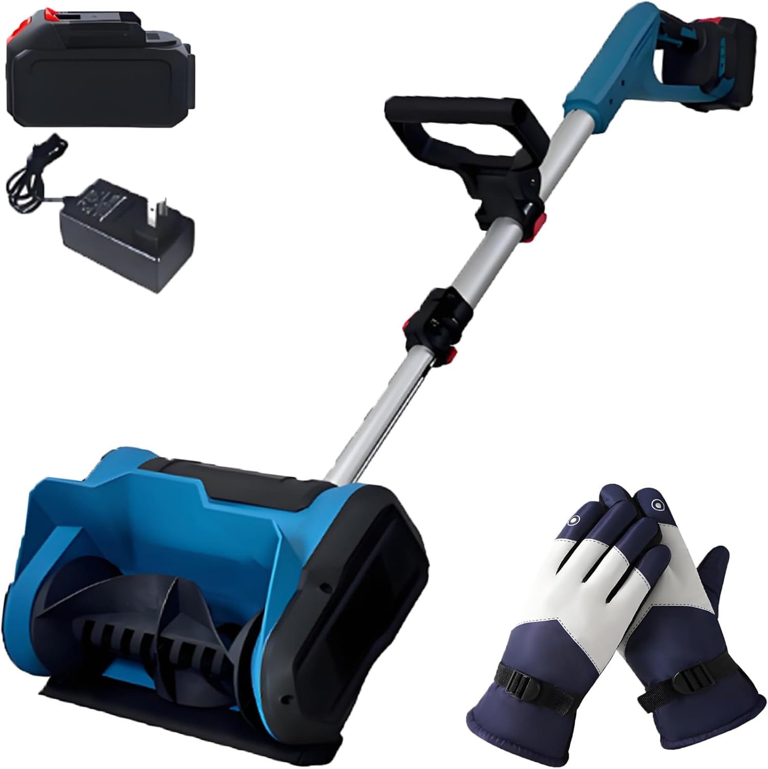 2025 Cordless Electric Snow Shovel - 600w Brushless Snow Blower with 93-125cm Telescopic Adjustment Rod, 45° Adjustable Direction, Cleaning Width 25.4cm(10in) | DIY Snow Plow 1battery