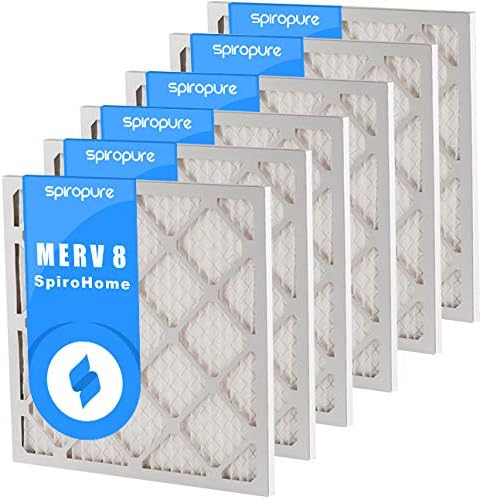 SpiroPure 11X17X1 MERV 8 Pleated Air Filters - Made in USA (6 Pack)