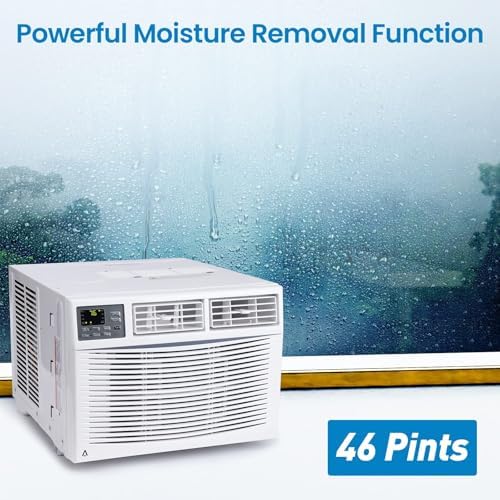 12,000 BTU Window Air Conditioner - Cools 550 Sq.Ft, Energy Efficient ECO Mode, Quiet Operation, 3 Fan Speeds & Auto Restart for Bedroom/Living Room