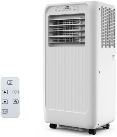 Portable Air Conditioner, 10000 BTU AC Unit 3-In-1 for Rooms Up to 450 Sq.Ft, Remote Control, 24H Timer, Window Kit Included, Ideal for Bedroom, Office, Home, White