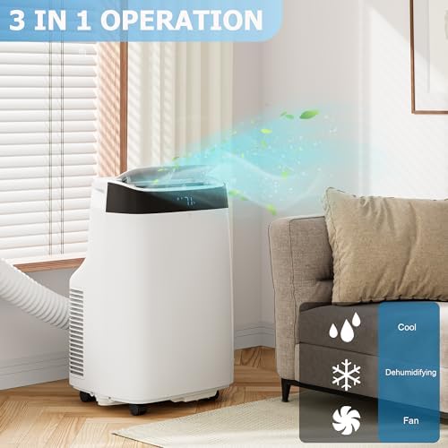 GARVEE 10000 BTU Portable Air Conditioners with Remote Control for Rooms, 3 in 1 Portable AC Unit with Cooling/Dehumidifying/Fan Mode