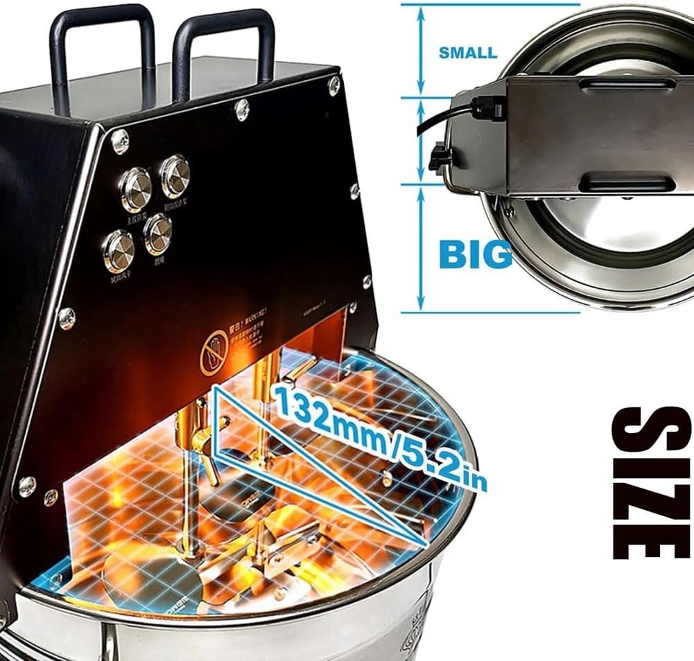 Automatic Food Mixer Pot Stirrer Mixer, Commercial Electric Food Stirrer Pot, 10L Stainless Steel Stand Sauce Jam Mixing Blender with Double Stirring Paddle & Auxiliary Fan
