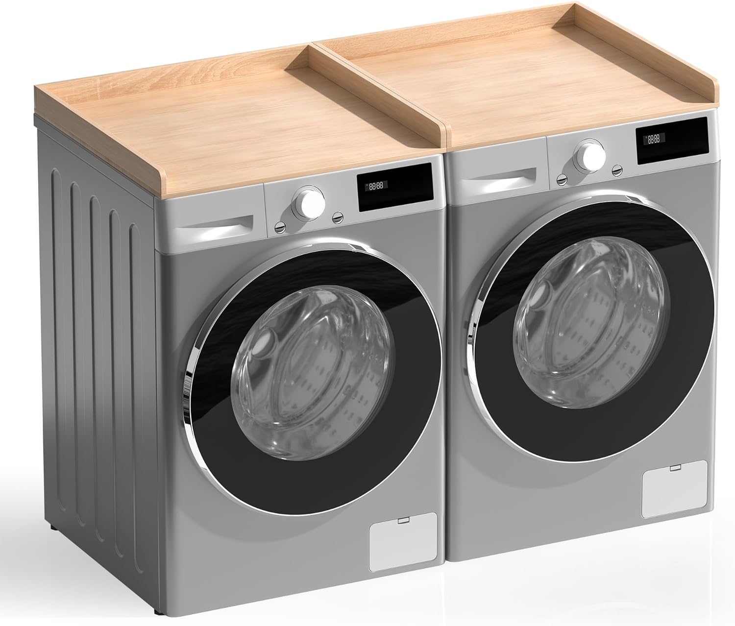 WOLKI Washer Dryer Countertop,Wooden Laundry Countertop Over Washer And Dryer Set Of 2 With Storage Shelf Laundry Room Organization（27.5