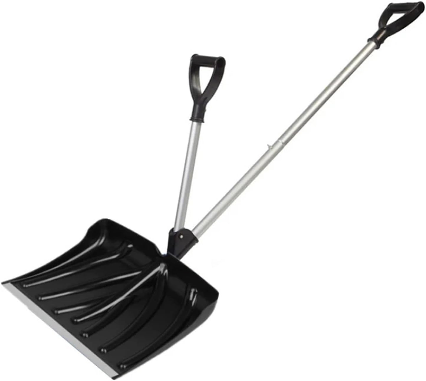 Portable 2 in 1 Snow Shovel with PP Plastic Blade & Ergonomic Grip, for Home and Vehicle Snow Removal Use(Black)