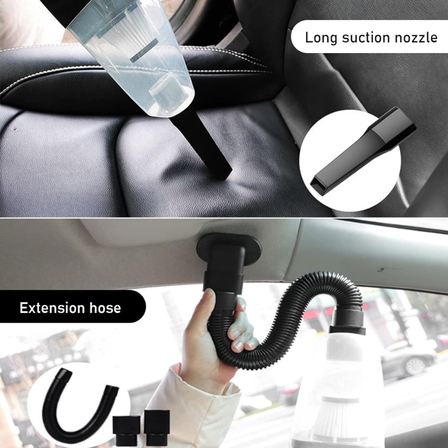 Portable Handheld Vacuum Car Vacuum Cleaner with 8000PA/12V High Power 16.4 Ft Cord, Car Cleaning Kit with Three Filters for Home, Pet Hair, Car Cleaning,Blue