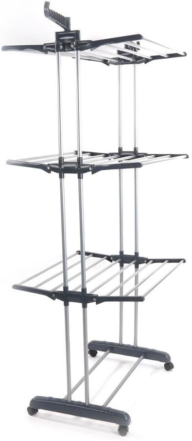 3 Tier Aluminum Laundry Organizer Folding Drying Rack Clothes Dryer Hanger Stand Storage by SHG