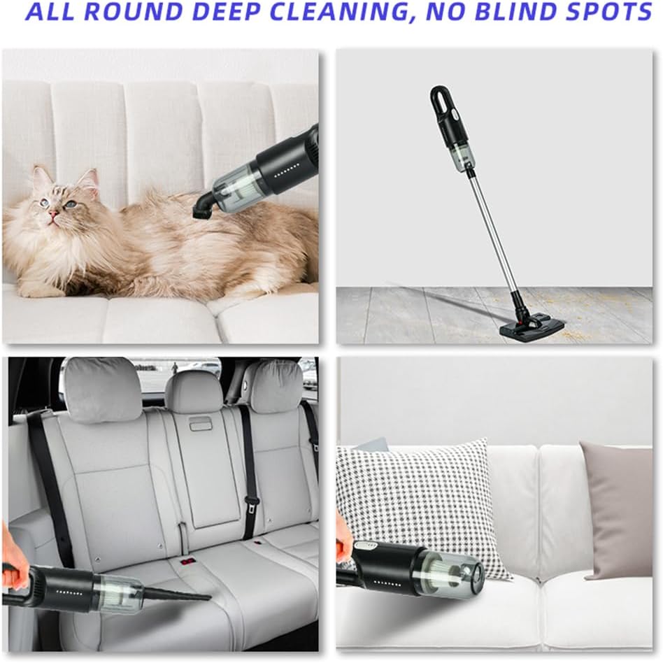 Cordless Stick Vacuum Cleaner and Mop All in One, 18000Pa Suction Cordless Wet Dry Vacuum Cleaner with Water Tank, Household Upright Vacuum Cleaner and Mop Combo for Hard Floor Pet Hairs (Black)