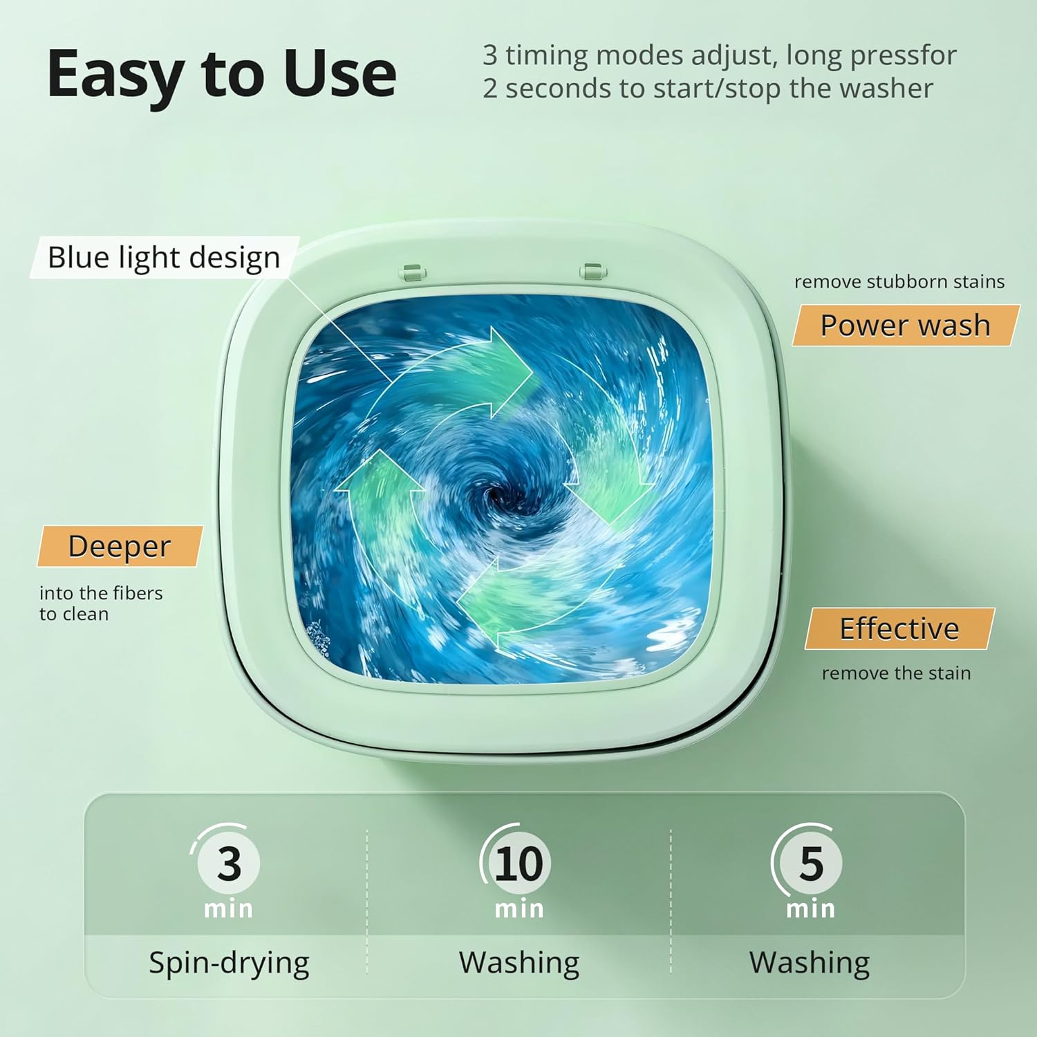 Portable Washing Machine, Mini Washer, 16L Upgraded with Spin Basket, Foldable Design Ideal for Apartment, Home and Hotel, portable washer 3 Cleaning Modes Suitable for Small Clothes