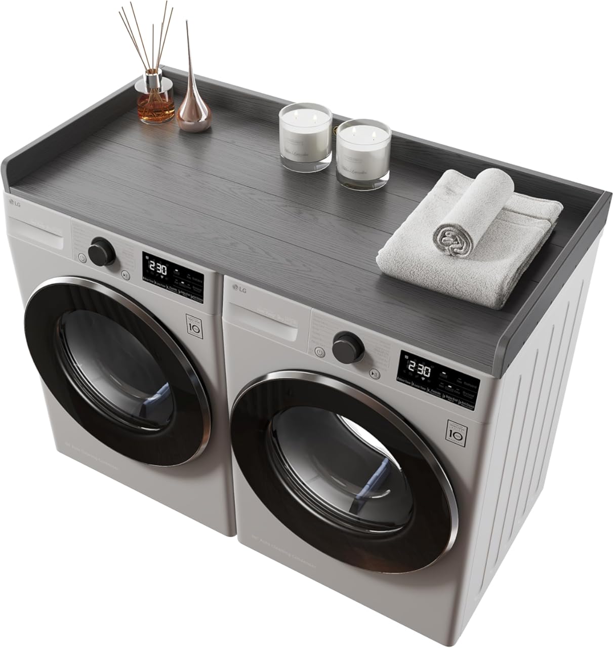 Washer Dryer Countertop HDPE No Installation - Washer and Dryer Topper Covers for The Top Laundry Room Organization and Storage Waterproof