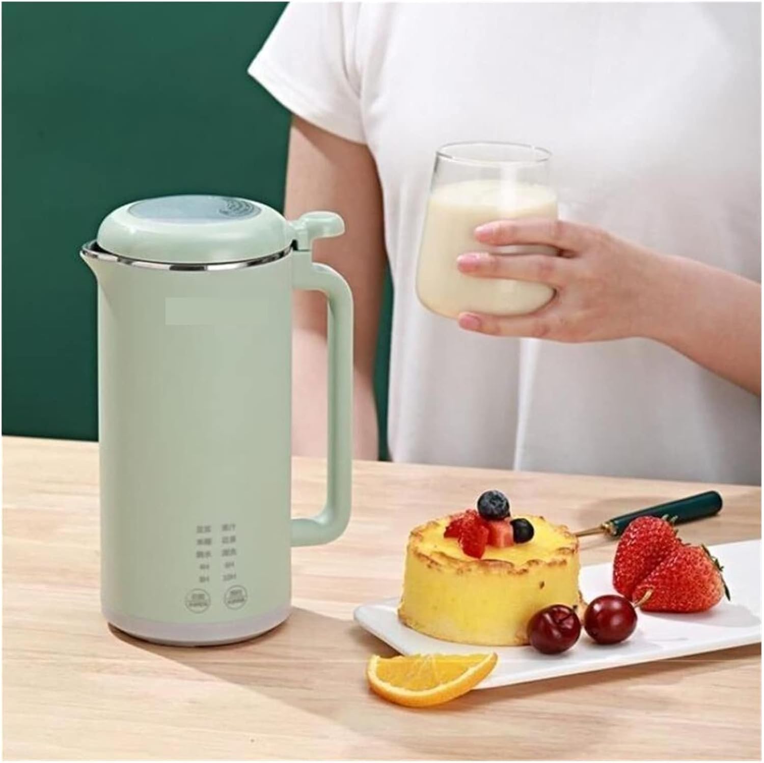 Mini Soymilk Maker 350ML Automatic Multifunction Juicer Blender, Filter-Free SOYA Bean Milk Machine 110V/220V
