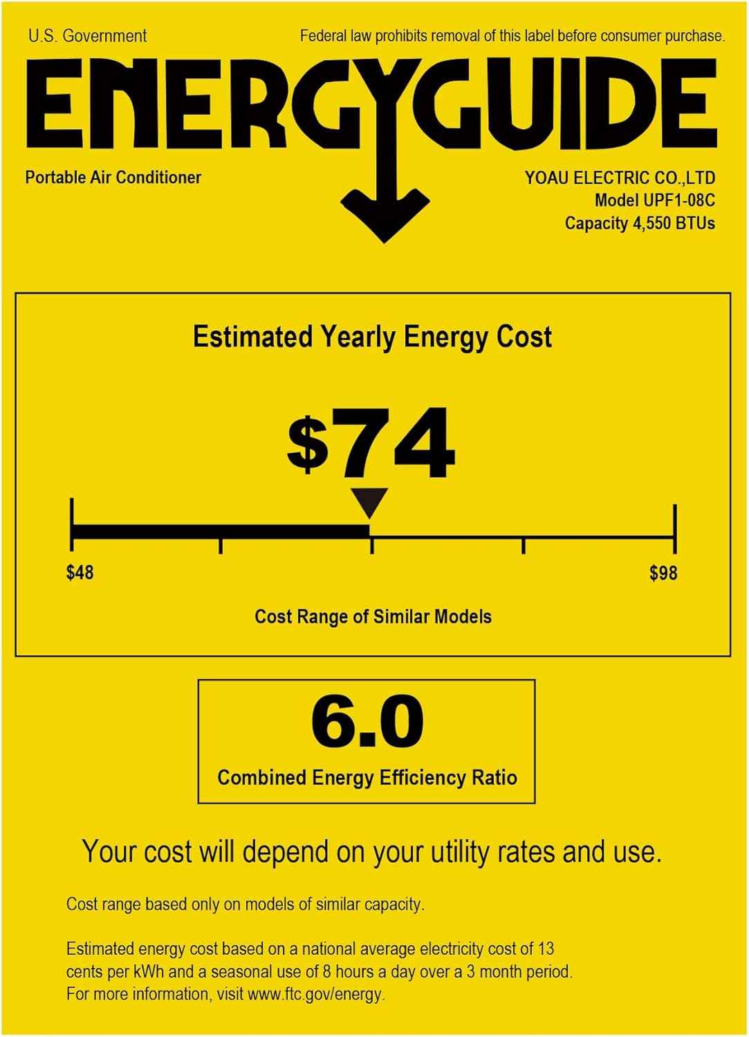 Uhome 2024 New Portable Air Conditioner, 8000 BTU Compact AC Unit with Cooling, Dehumidifier, Fan, Remote Control and Window Mount Kit Included, White