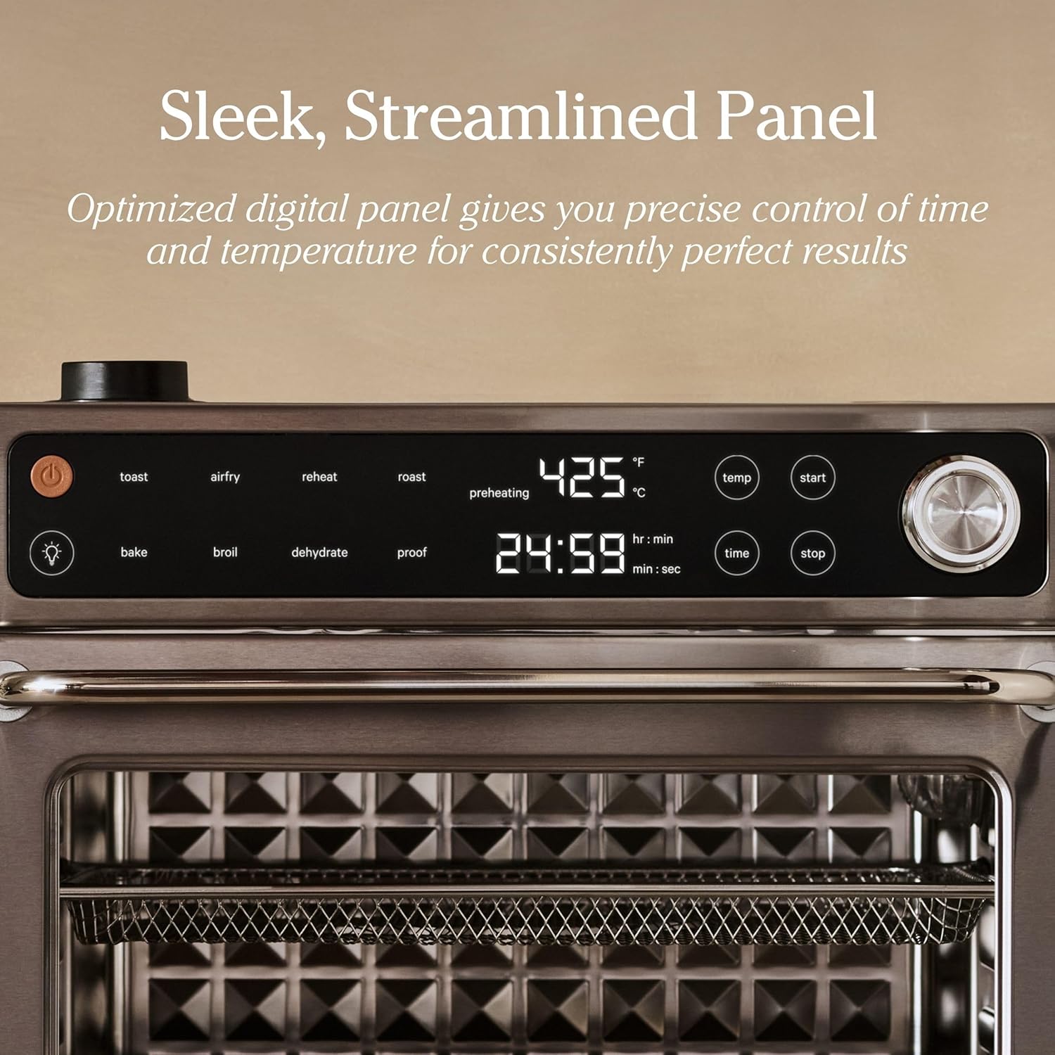 Our Place Large Wonder Oven | 6-in-1 Stainless Steel Air Fryer Toaster Oven Combo with Basket, Rack, Pan & Tray | 3-Rack, 32 QT, Large Capacity - Toast, Roast, Bake, Reheat, Broil & Steam | Blue Salt