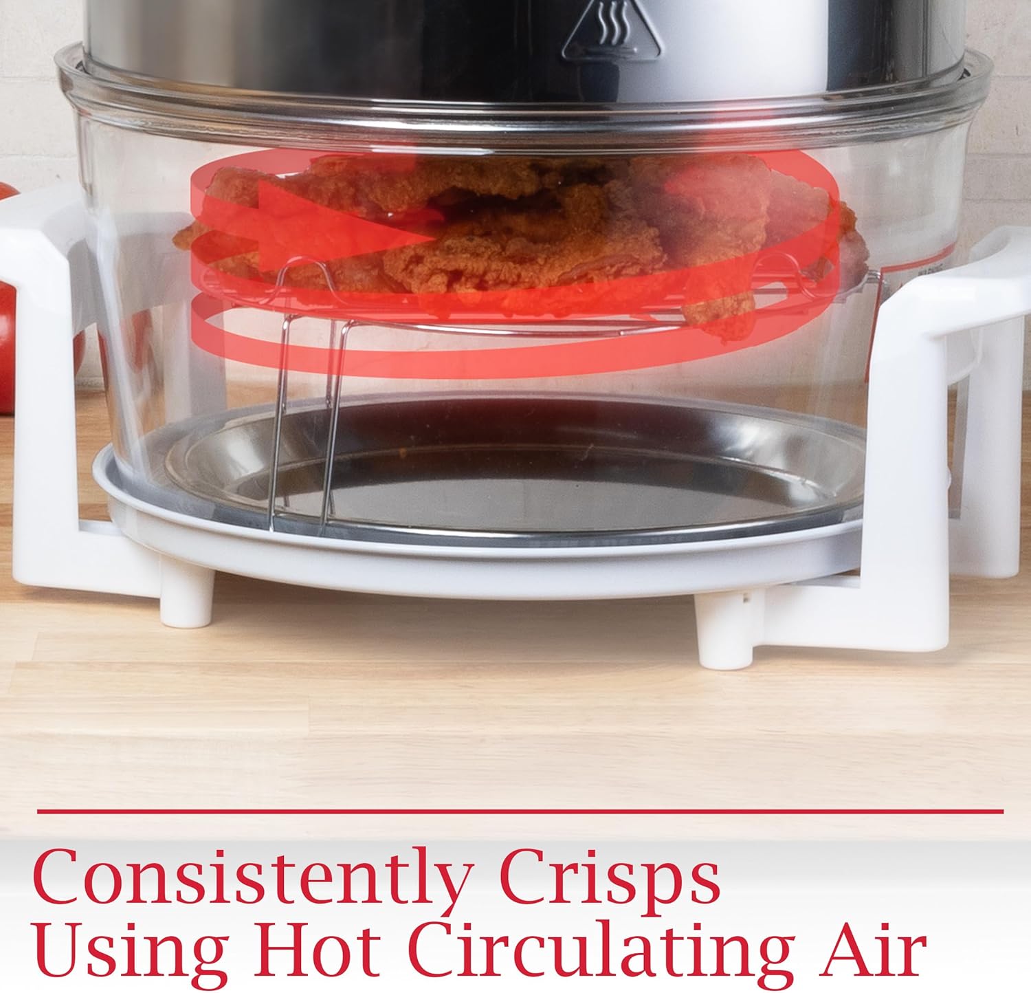 Air Fryer - Halogen Oven with 12 to 17 Quart Capacity, Accessories, and Time and Temperature Controls - Glass Air Fryer, Roaster, Broiler, Toaster, Steamer, and Grill by Classic Cuisine (White)