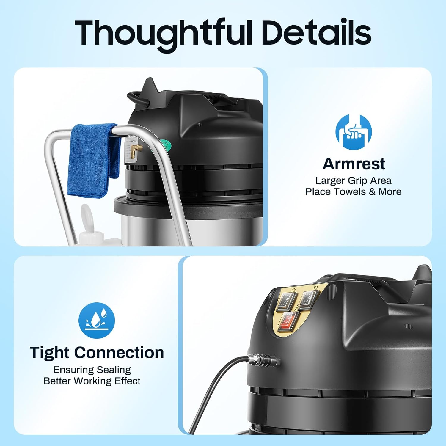 60L Commercial Carpet Cleaner Machine, 2-in-1 Wet Dry Vacuum Washing Extractor, 2110W, Professional Spraying Floor Cleaning Machine with 6 Suction Tools