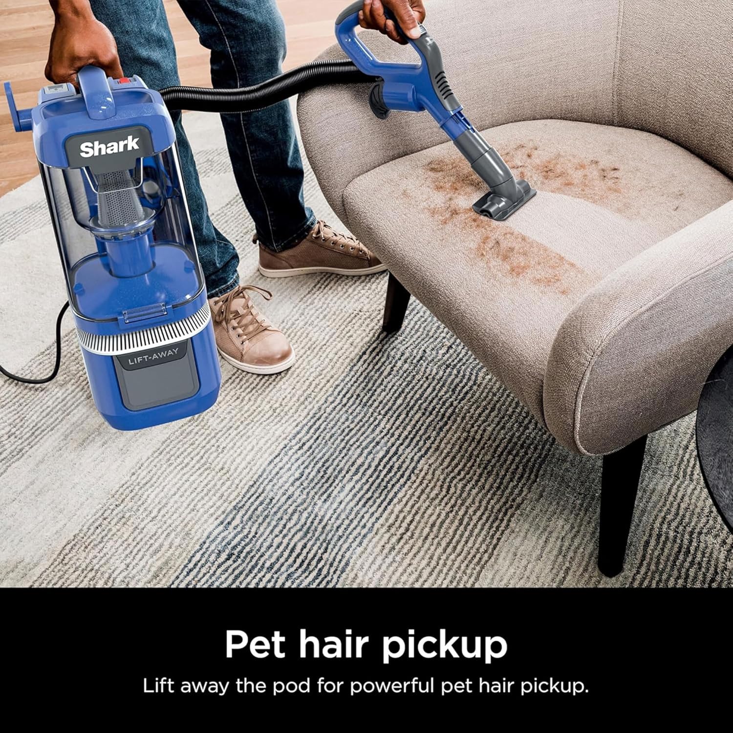 Shark Navigator ADV Upright Vacuum Cleaner with Self Cleaning Brushroll, Powerful Pet Hair Pickup, Filter, Lift Away Design, Cobalt Blue (Renewed)