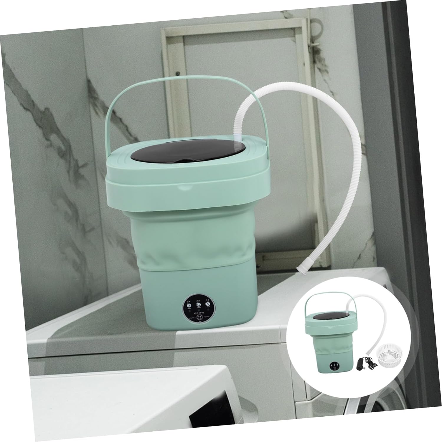 Compact Mini Washing Machine Portable Touchscreen Operated Bucket Washer Easy Storage Multi-function Modes Mini Washer for Home Dorm