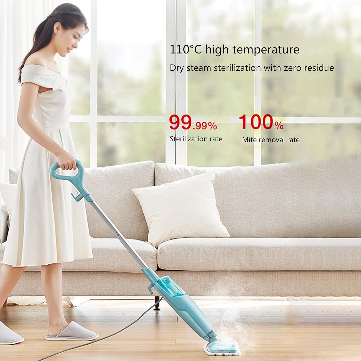 Floor Mop Multifunctional Steam Mop Handheld Mode Hard Floor Floor Steam Cleaner Household High Temperature Steam Cleaner Blue (Blue)