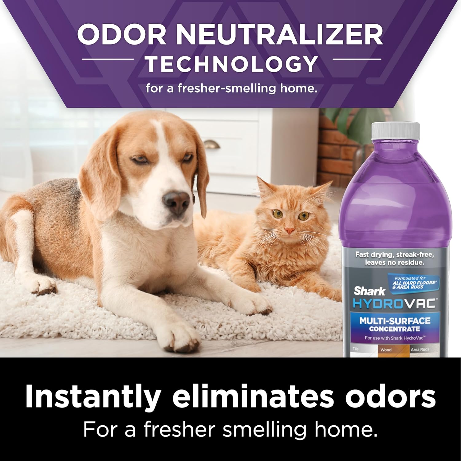 Shark HydroVac Cordless Pro 3-in-1 Vacuum, Mop and Self-Cleaning System, Lightweight, Antimicrobial Brushroll, 12oz Odor Neutralizing Concentrate for Hard Floors and Area Rugs, Polar White, WD200