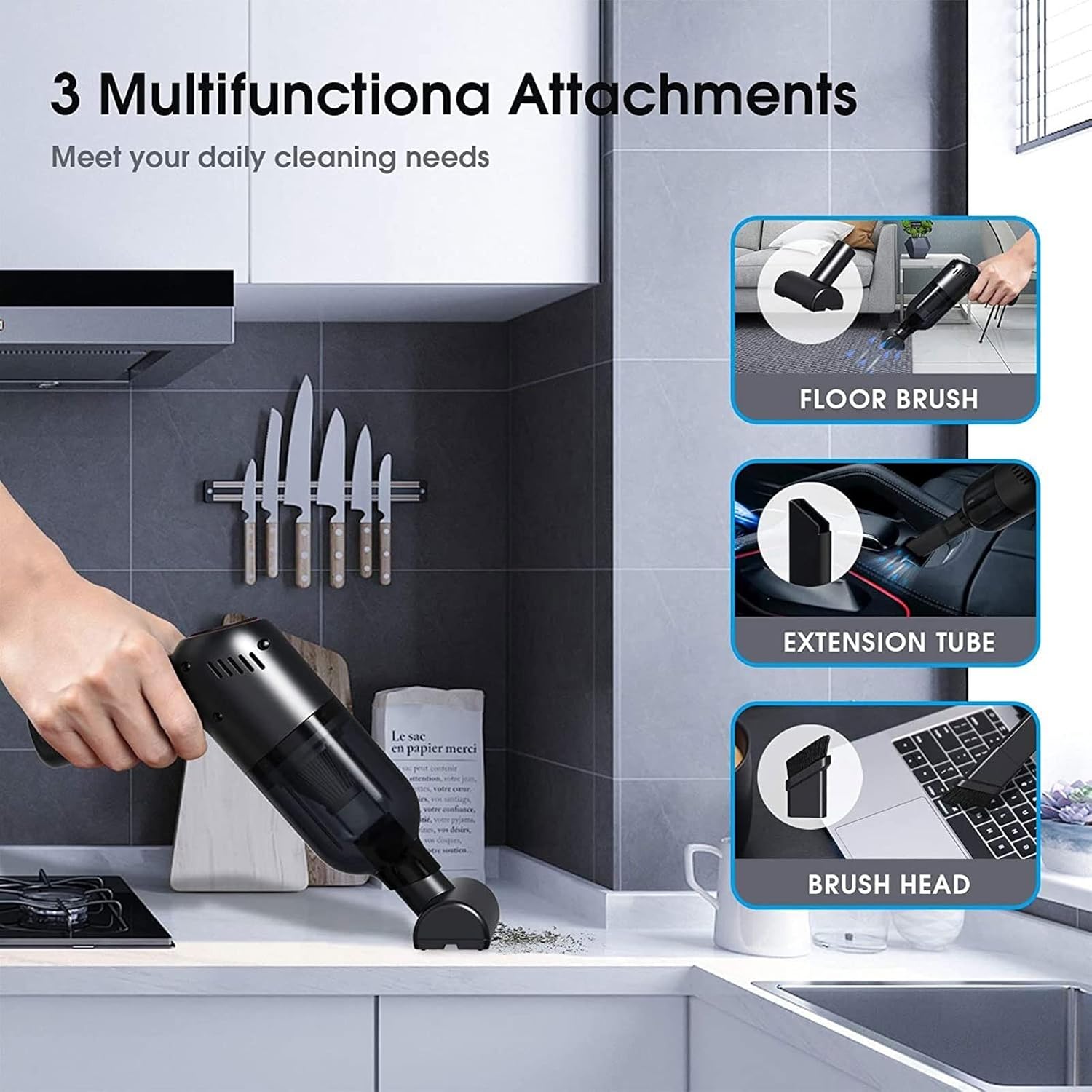 Hand Held Vacuum, Car Vacuum Cleaner Wireless Handheld Mini Vaccum Cleaner for Car Home Desktop Cleaning Portable Vacuum Cleaner Car Product