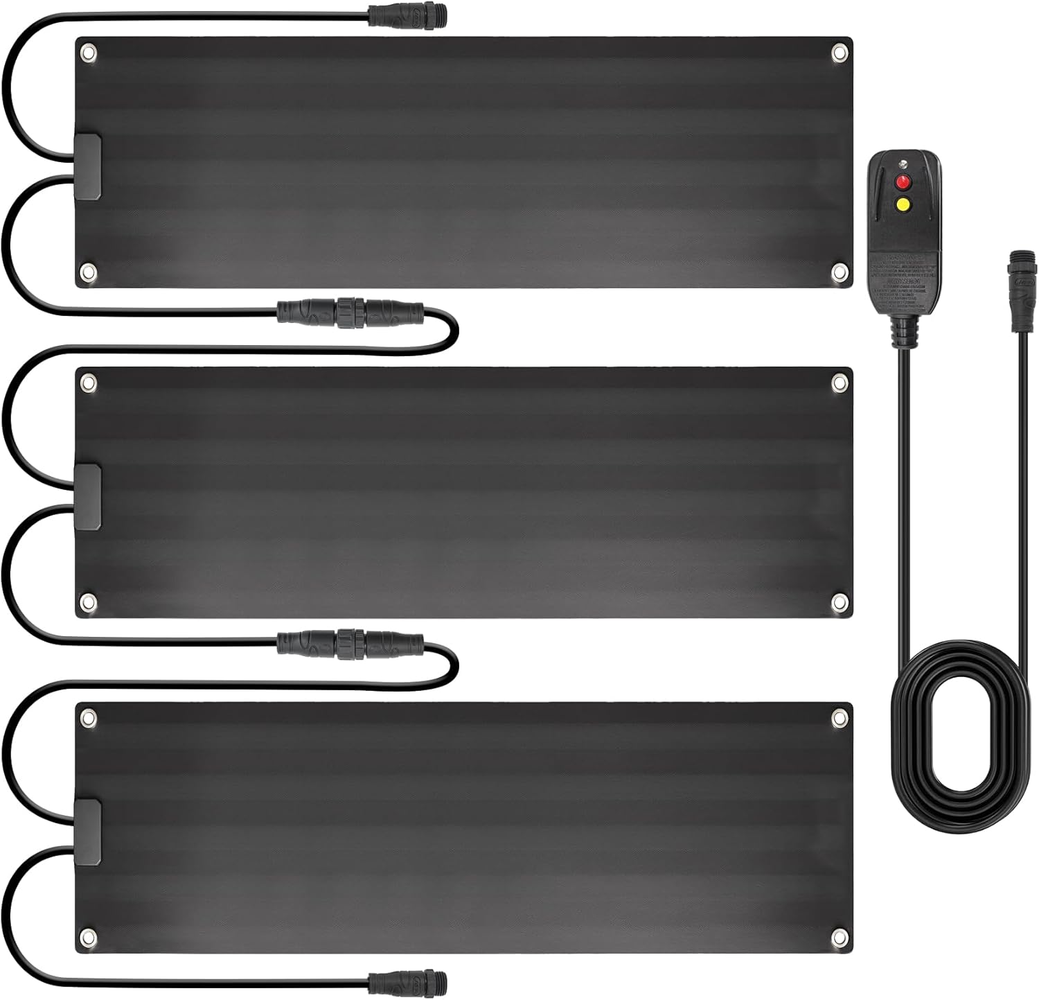 Graphene Snow Melting Mats for Stairs,Non-Slip Rubber Heated Walkway Mat,Fast Ice Melt 3 in/h,Safe & Energy Saving with Extended 50cm Cord,10