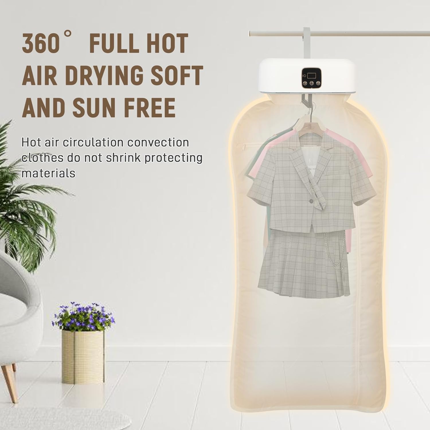 Portable Dryer With 480 Minute Timer Function 20 Minute Quick Drying Mini Dryer - a Compact Suitable for RVs, Apartments, Travel, Student Dormitories, equipped With a Drying Bag Remote Control