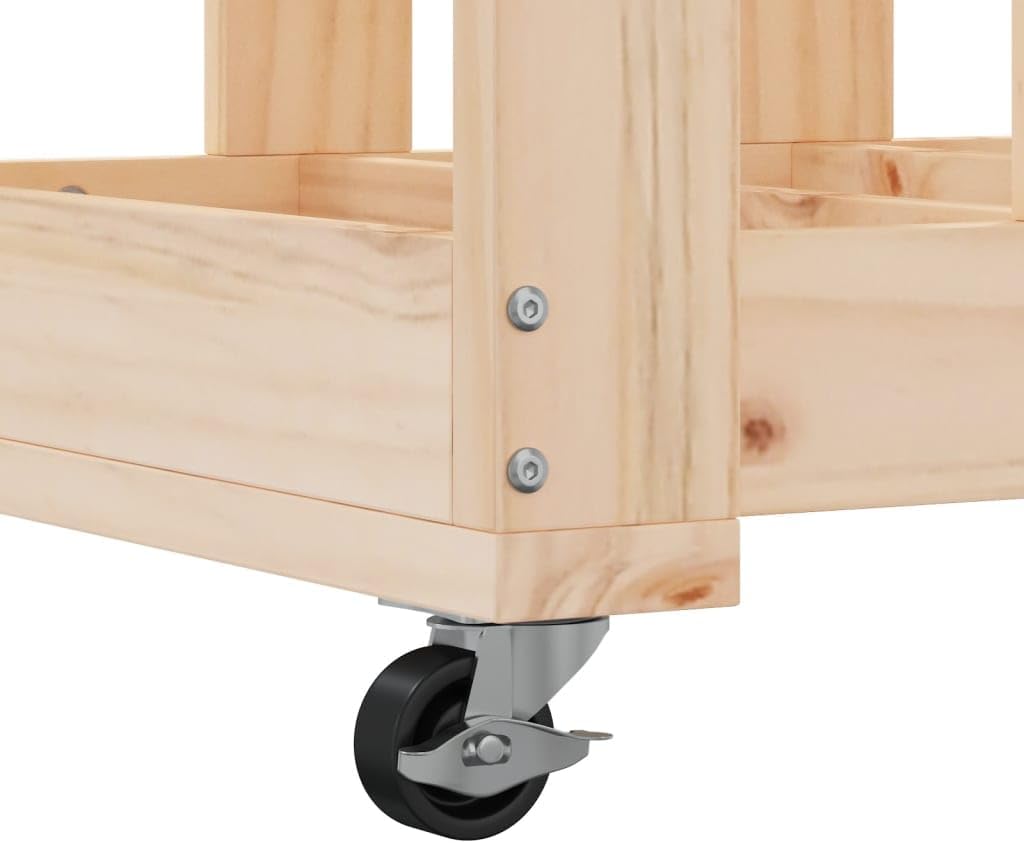 Fire Pits & Outdoor Fireplaces Log Holder with Wheels 15.7