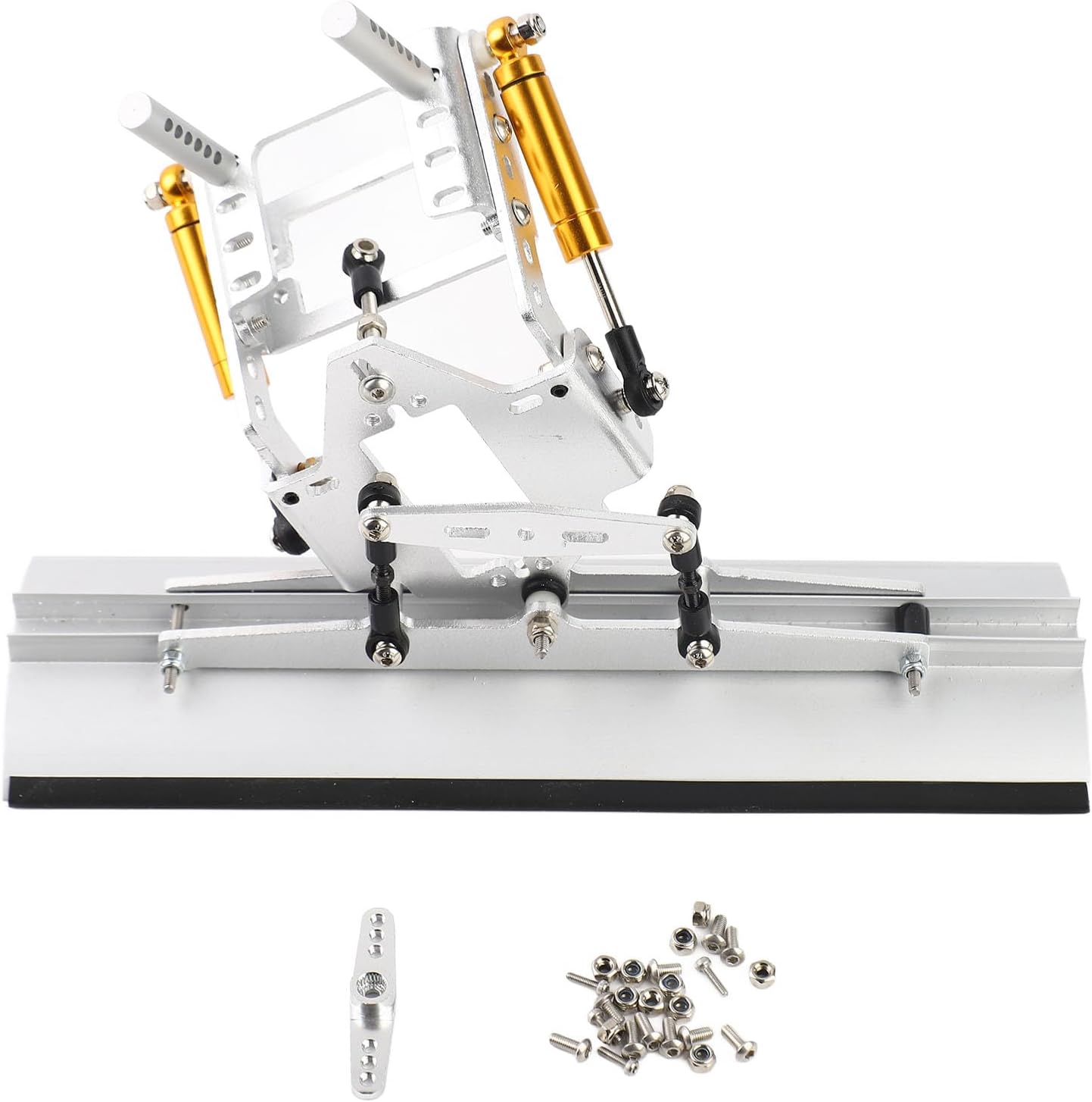 RC Aluminum Snow Plow Portable Lightweight 1/10 RC Crawler Metal Snow Shovel for SCX10 TRX6 90046 Simulation Climbing Model Car Accessories Silver Aluminum Alloy Plastic