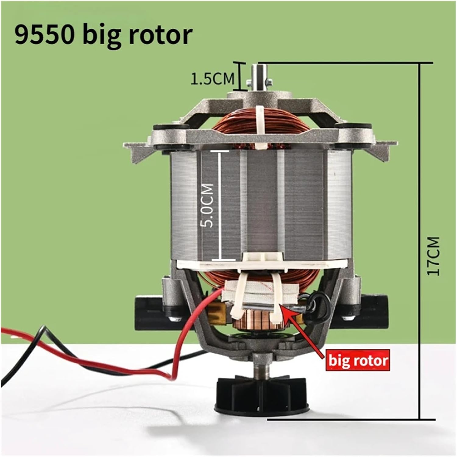 9525/9550 Blender Electric Motor, Compatible For Ice Machine Soymilk Juicer Universal High Speed Copper Motors Small/big Rotor Accessories(9550 motor big rotor)