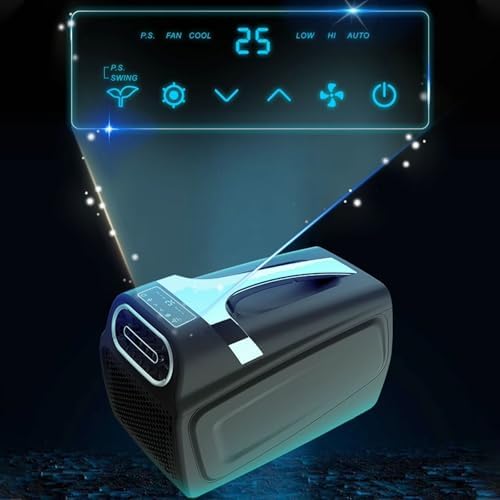 Portable Air Conditioners No Windows Needed, Smart Air Cooler for Small Room & Camping with LED Display, Timer – Double Pipe AC for Room Garage Patio