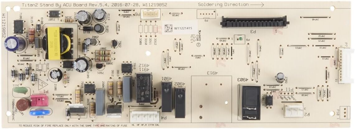 Whirlpool W11342846 OEM Microwave Electronic Control Board, Multicolor