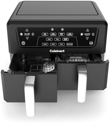 Cuisinart Dual Basket Air Fryer, Two Baskets Totals 11 QT, 4 Function Air Fryer to Air Fry, Roast, Bake & Keep Warm, Features Sync Finish & Settings, Toss Reminder, Automatic Warm Mode & Auto-Pause