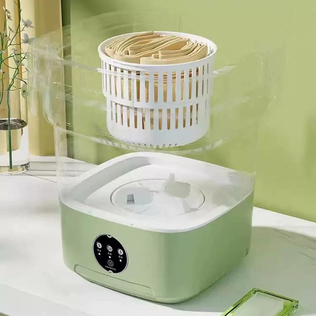 Generic Home Washing Machine Outdoor Portable Clothes Washer For Underwear Socks Baby Clothes Foldable With 13/15/16L Capacity(19x26cm/7.5x10in), GARPAKRVE-19X26CM/7.5X10IN