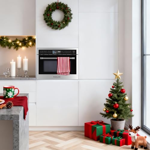 Gasland 24 Inch Built in microwave oven, Microwave and Convection Oven Combination, 1000W, 11 Levels, Sensor Cook, Touch Control, LCD Display, 1.6 Cu. Ft Wall Microwave Oven Combos, Stainless Steel