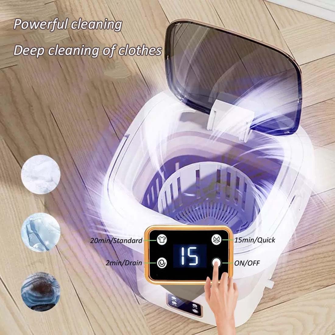 Mini Washing Machine 9L Portable Clothes Washer for Underwear, Baby Clothes Sock Apartment & Tiny Spaces Portable Mini Washing Machine(Cream Yellow)