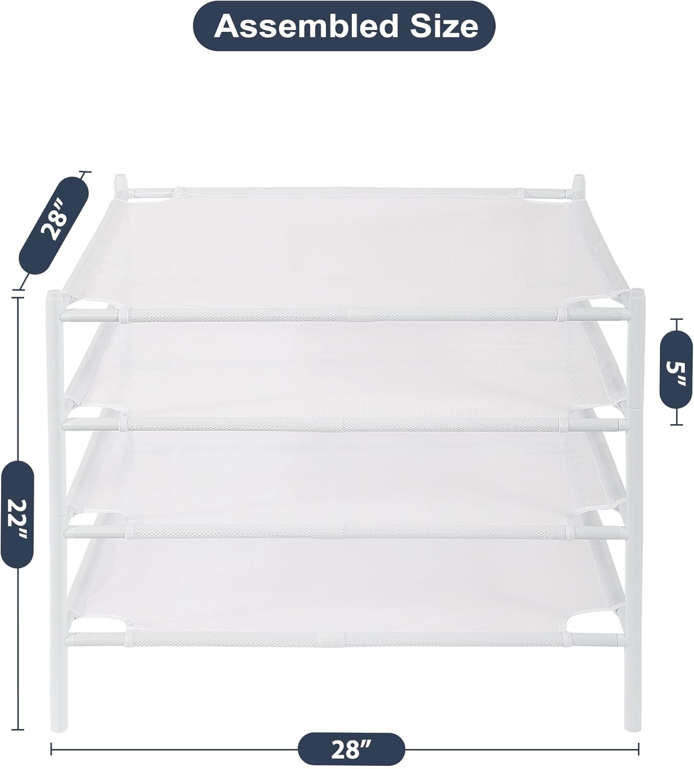 STO STO Sweater Drying Rack, 4-Pack Stackable Mesh Clothes Drying Rack, Laundry Drying Rack for Sweaters, Socks, Toys, White