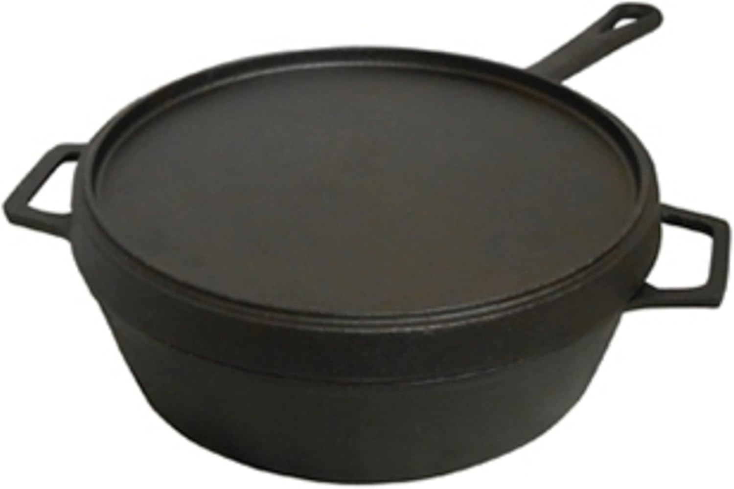 Cast Iron 5 Quart Fryer with Double Sided Cast Iron Griddle lid