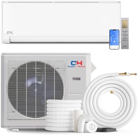 Cooper & Hunter 36,000 BTU 230V Single Zone Wall Mount Ductless Mini Split Air Conditioner & Heat Pump – 19.5 SEER2 – 25FT Installation Kit – Pre-Charged Inverter System