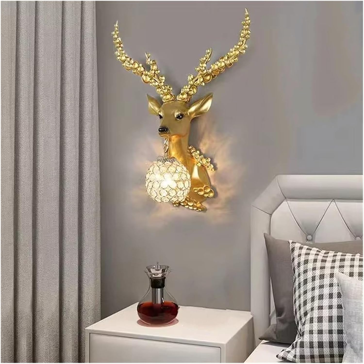 Deer Antlers Wall Lamp Living Room Bedroom Hallway Aisle Decoration Light,Household